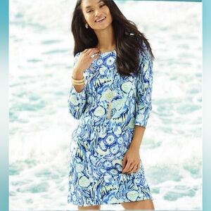 Lilly Pulitzer Marlowe Dress in the "Sunset Swim" print size XL